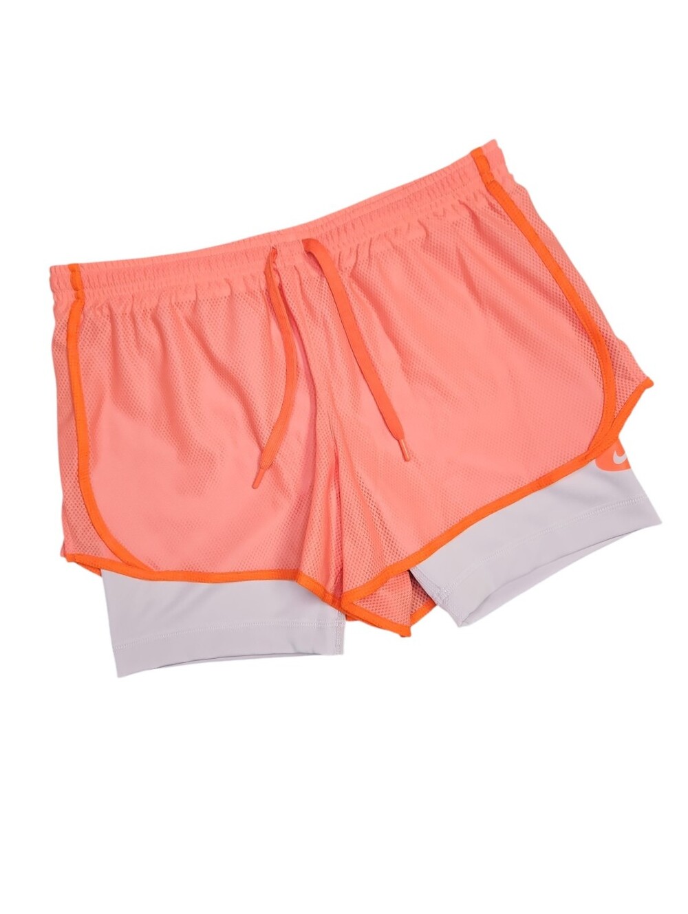 Nike Girl's Orange Running Shorts With Purple Bike Shorts Size Large - Picture 1 of 7